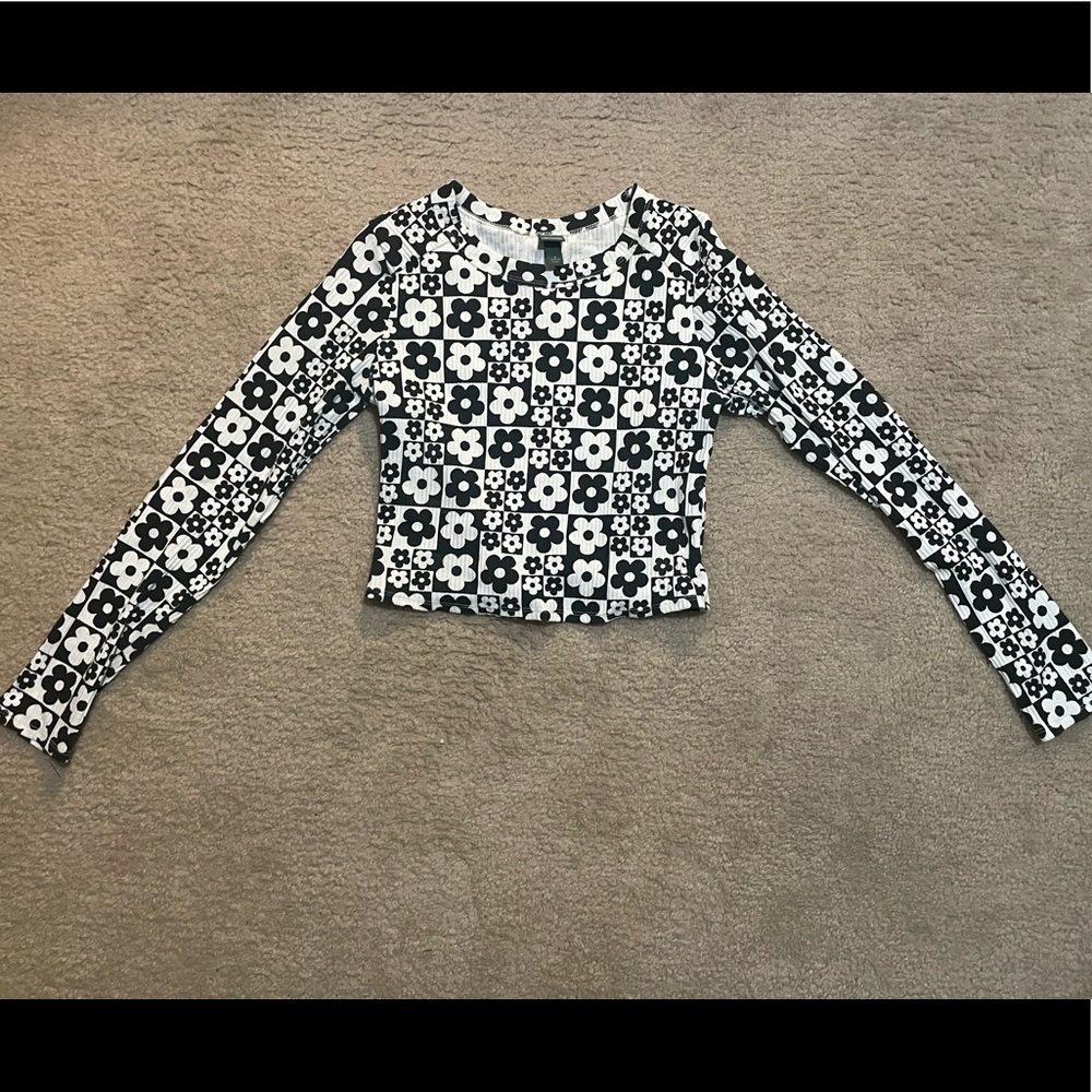 Long Sleeve Crop Top (Wild Fable)